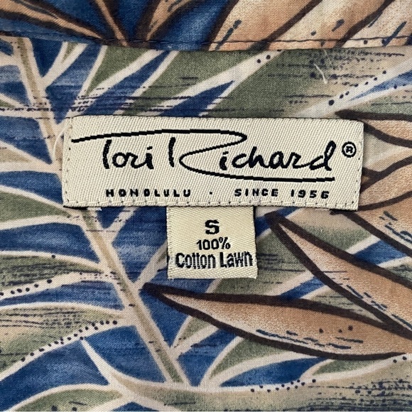 TORI RICHARD Aloha Hawaiian Floral Collared Shirt Men S Small - Picture 4 of 5